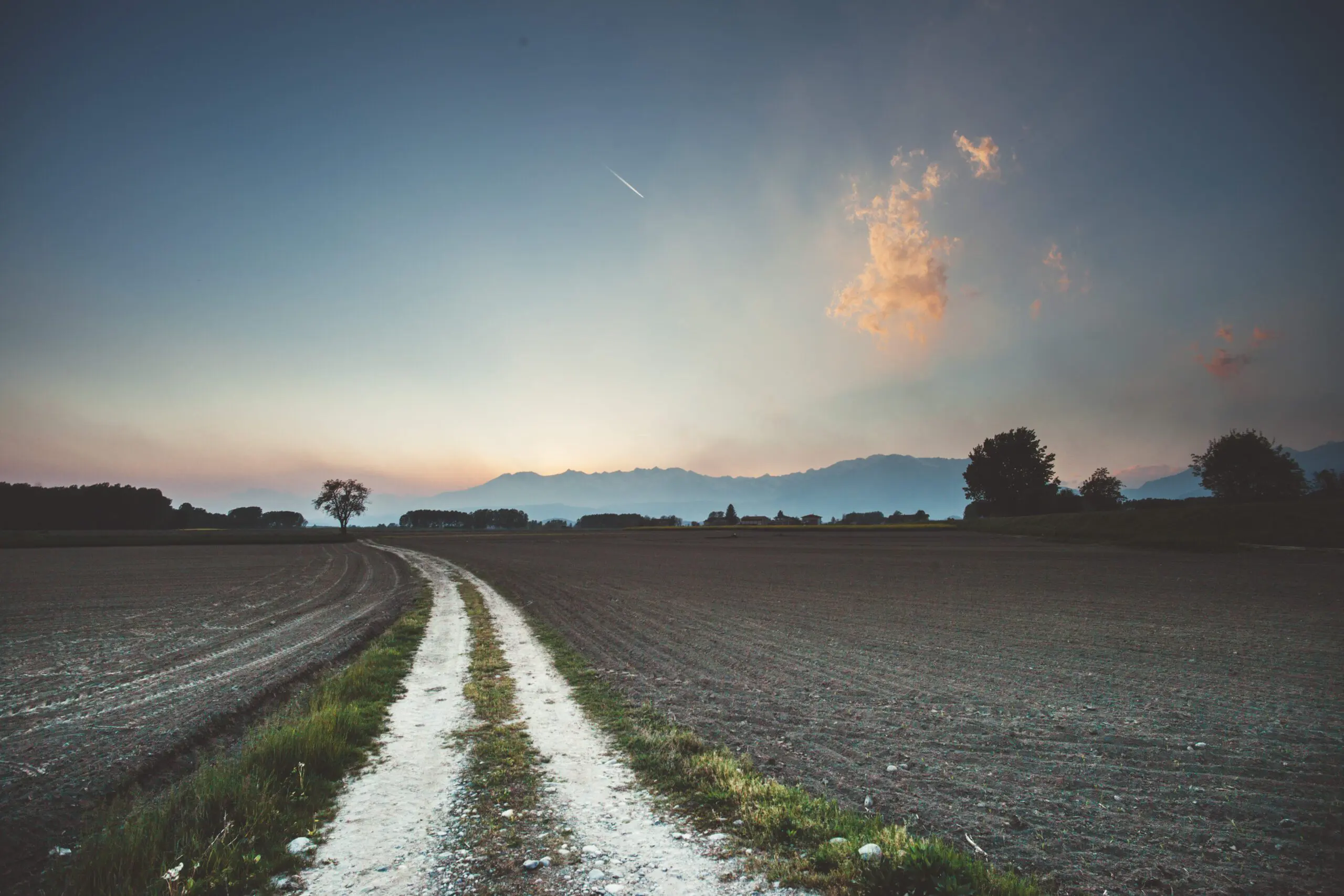 Sunset in a rural landscape