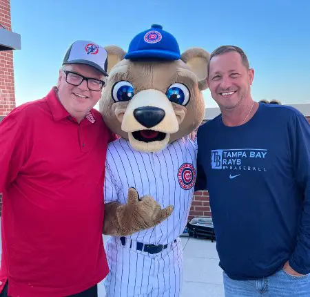 Cubs Mascot photo with harmony team members