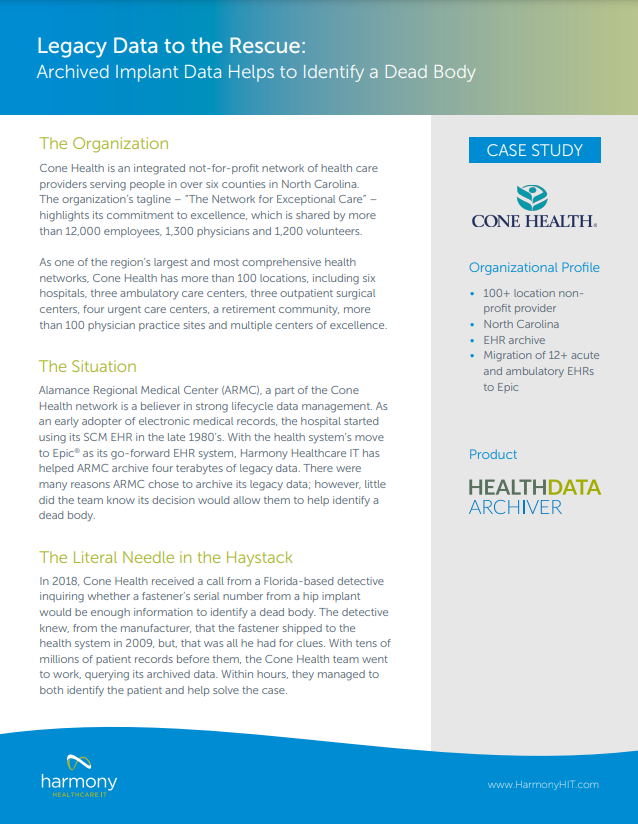 Cone Health Case Study