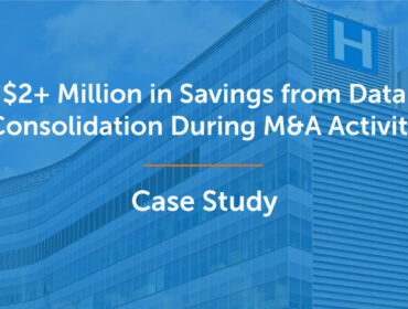 2 million in savings from data consolidation during M&A