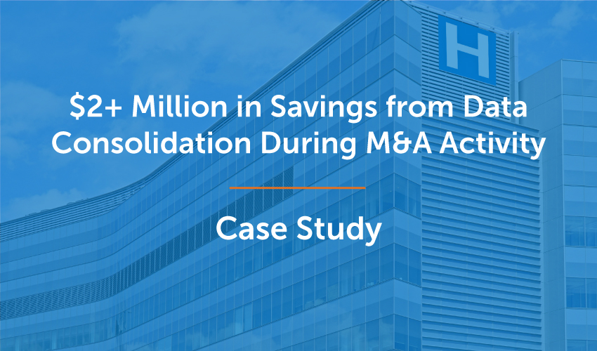 2 million in savings from data consolidation during M&A